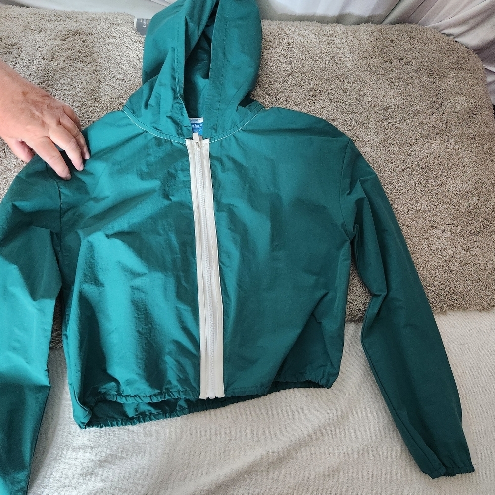 Prince Green Jacket Windbreaker Zip Hooded Cropped Logo - Picture 6 of 13